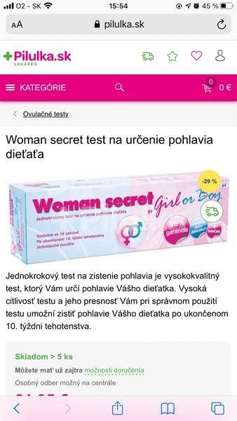 Jednorázový test pohlavia