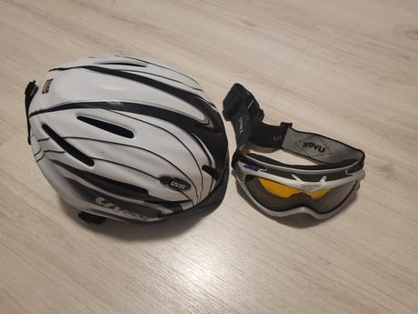 Lyžiarska prilba + okuliare,detská - pre školáka, uvex,s