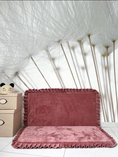 Velvet podložka štvorec, staroružová -105x105cm, 