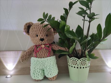 Pletený medvedík s menom dieťatka,