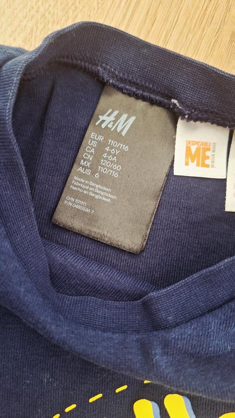 Pyzamo mimoni 110/116, h&m,110