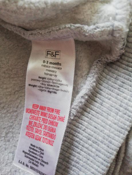 Teplakova súprava mikina tepláky f&f 0-3m, f&f,62