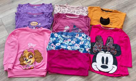 Tričká s dlhým rukávom, mikiny a legíny v. 110/116, 104–116