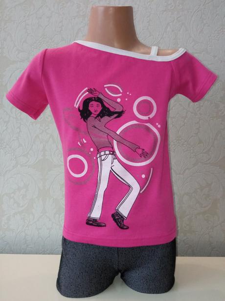 Dievčenské ružové tričko s potlačou, 110