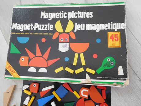 Magnetic pictures-45, drevená magnetická puzzle,, 