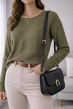 Dámsky basic pletený sveter, reserved,s