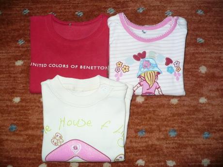 Tričká s dlhým rukávom - 3 kusy, 86/92, 86