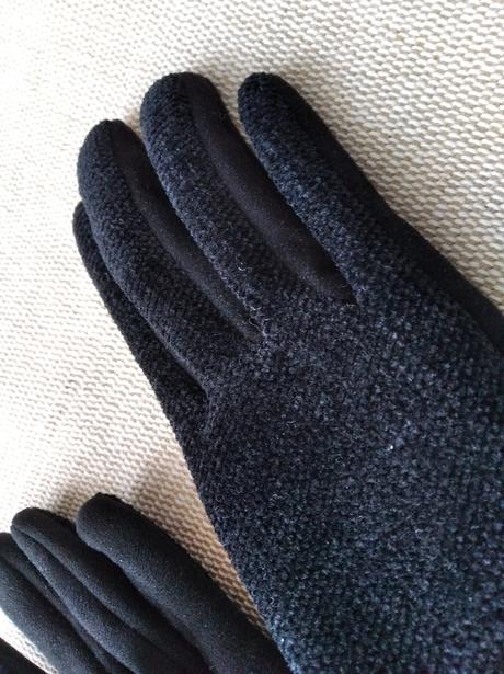 Čierne dámske rukavice, s