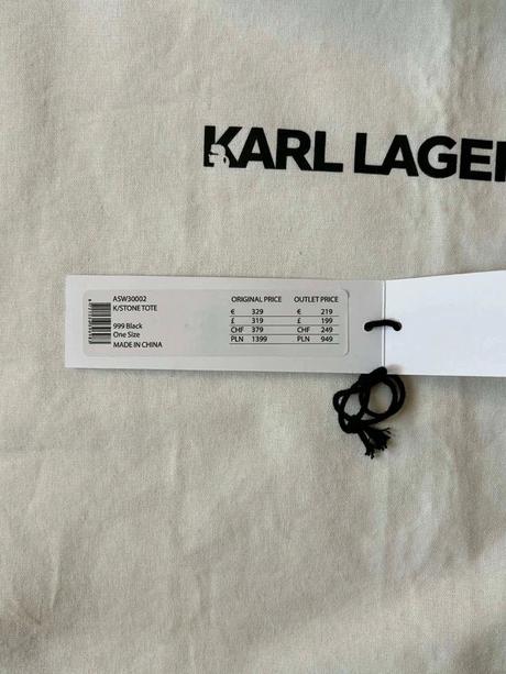 Karl lagerfeld k/stone tote bag čierna, karl lagerfeld