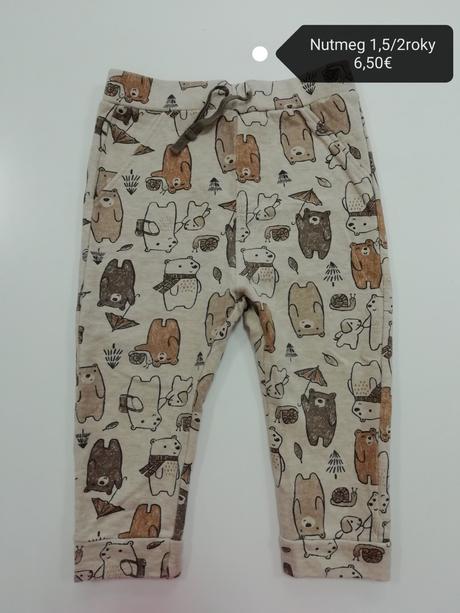 Tepláky s mackami, nutmeg,92