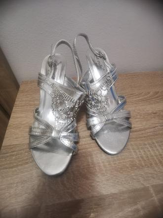 Topánky strieborné, 37