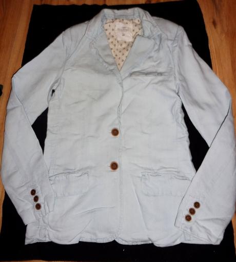 Bledomodré riflové sako, h&m,36