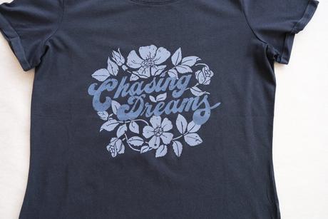 Tmavomodré tričko chasing dreams, orsay,l