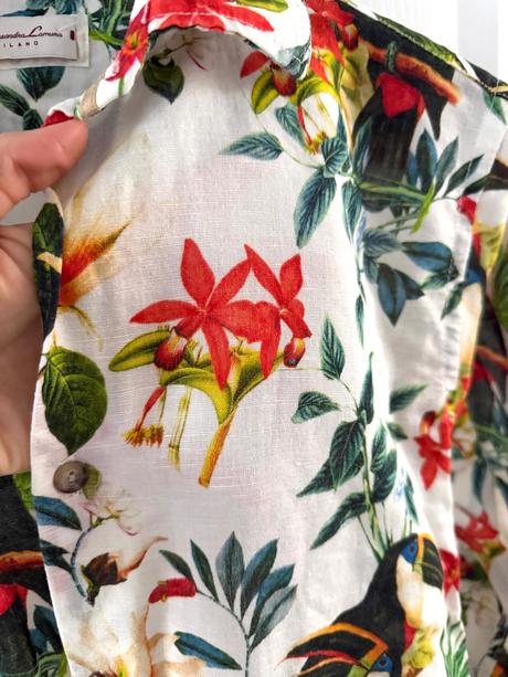 Luxusná lanová  košeľa alessandro lamura milano, m