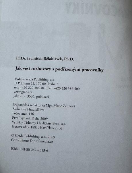 Jak vést rozhovory s podřízenými pracovníky, 