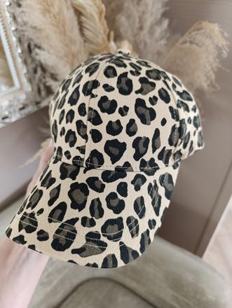 Šiltovka s leopardím vzorom, svetlo- béžová,