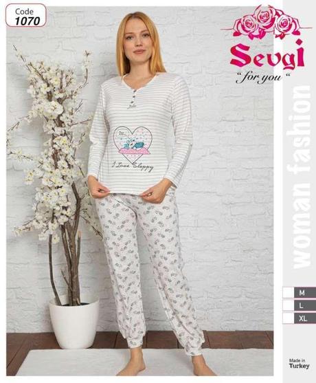 Dámske bavlnené pyžamo, l - xxl