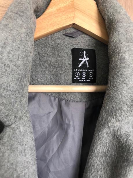 Šedý kabát xs s, primark,xs