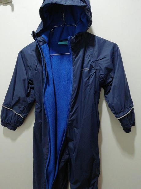 Modrá šušťákový overal podšitý flisom, mountain warehouse,98