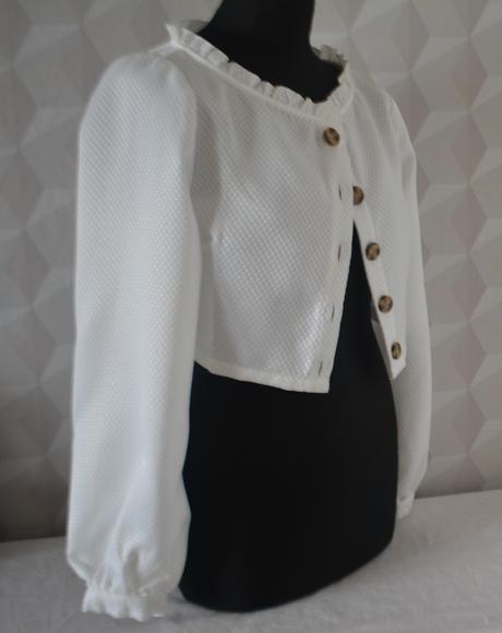 Biele krátke sačko, bolerko veľ.38, 38