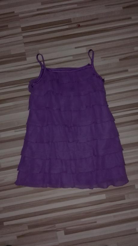 Fialové volanove šaty, h&m,98