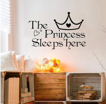 Nálepka na stenu - the princess sleeps here, 
