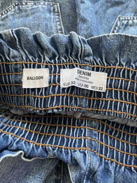 Modré rifle, bershka,32