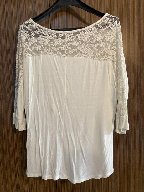 Biele oversize tričko s 3/4 rukávom, pimkie,s