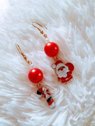 Vianočné náušnice santa s paličkou, 