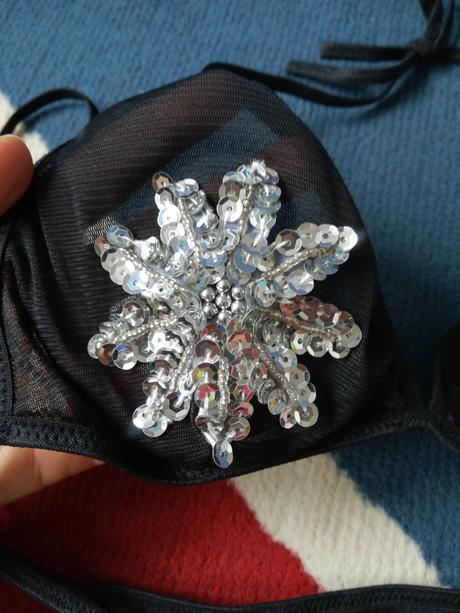 Vianočný set spodného prádla s vločkami - top stav, tezenis,s