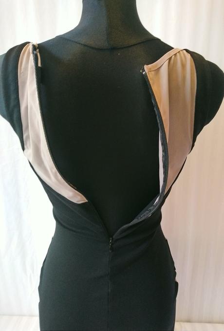 Dámske elastické hnedo čierne šaty, lipsy, vel.xxs, xs