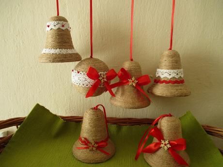 Vianočné ozdoby jutové, väčšie,