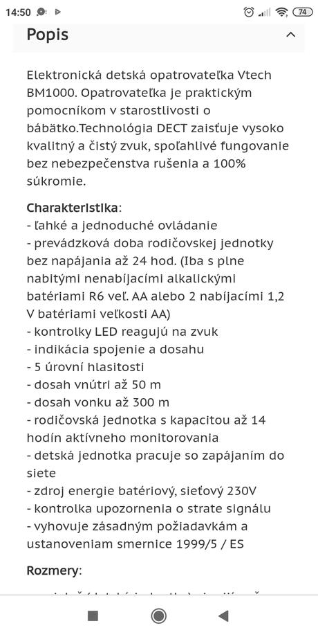 Detská pestúnka, babysense