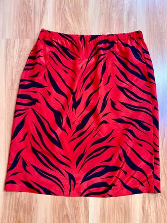 Červená tigrovaná sukňa, l, l