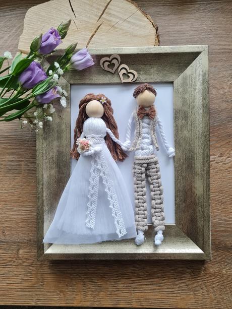 Makrame obraz mladomanželov, 