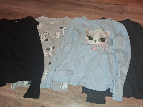 Dievčenské trička 7ks s dlhým rukávom veľ.134/140, h&m,134