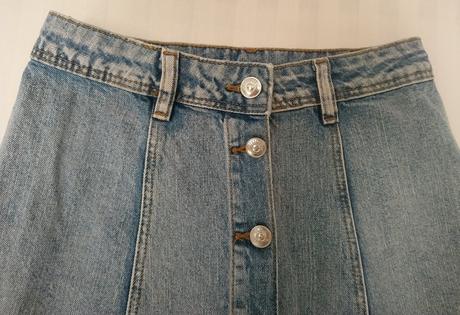 Dámska modrá riflová sukňa so zapínaním, h&m, 32, h&m,32