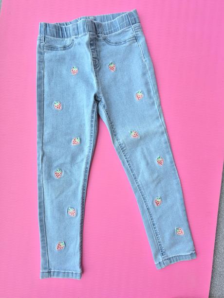 Jeansy s jahodami, skinny rifle, kids,116