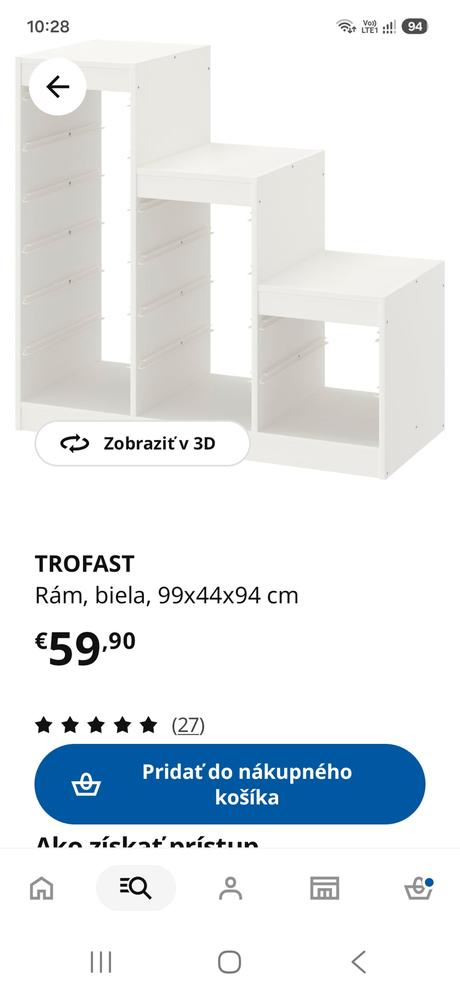 Úložný regál ikea trofast, 