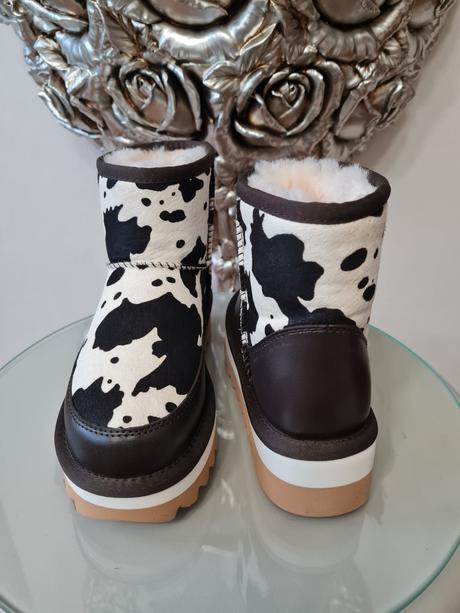 Kožené cizmy s pravou ovcou kozusinou, 36 / 37