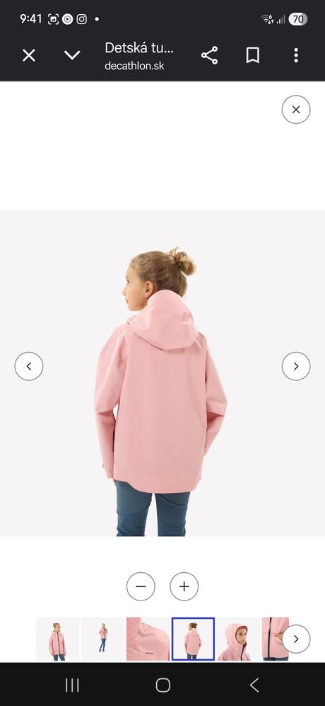 Turistická nepremokavá bunda top stav, quechua,134