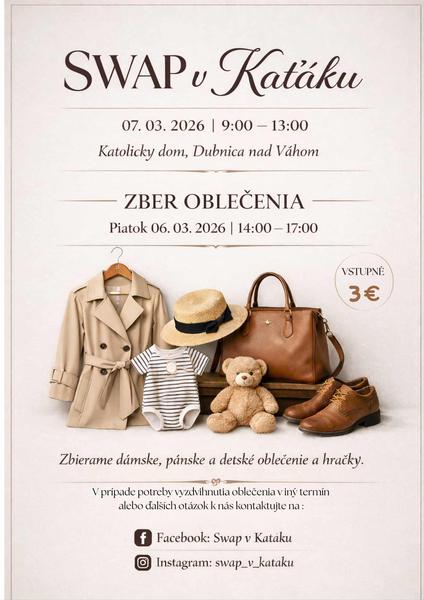 Swap oblečenia v katolíckom dome v Dubnici nad Váhom