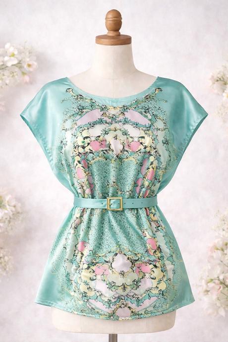 Elegantná blúzka s barokovým vzorom, l