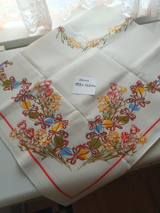 Starý retro veľkonočný obrus - krásna kvetinová po,