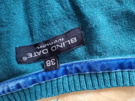 Tyrkysová pletená vesta 38, 38