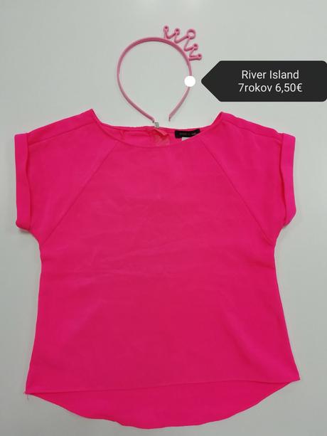 Ružová neónová tričko blúzka, river island,122