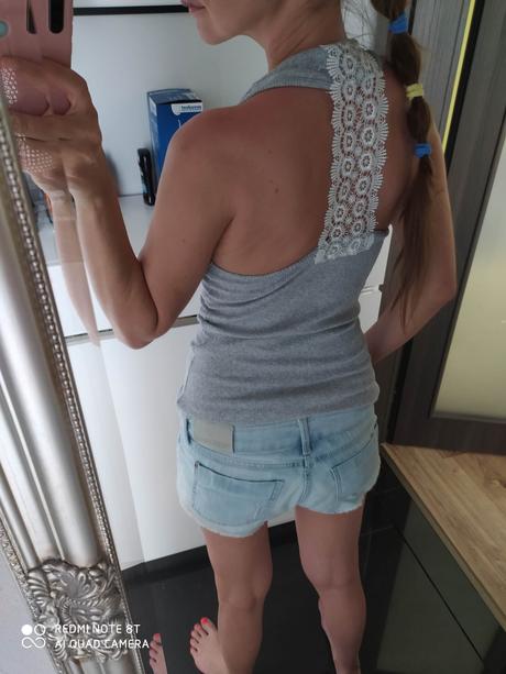 Sive tielko s cipkou, xs