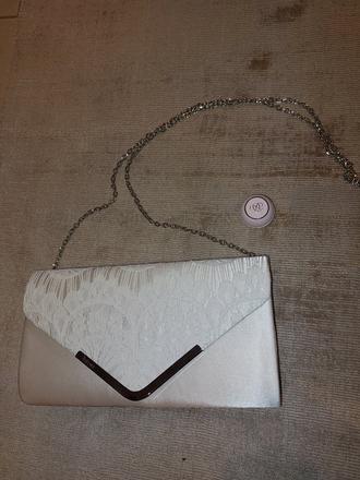 Biela mini svadobná kabelka,