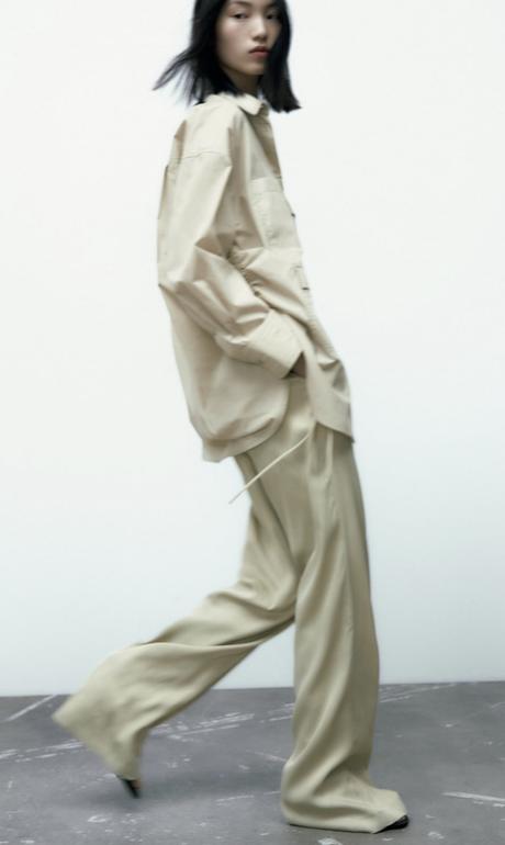 Nohavice zara v pyzamovom style c. l, zara,l