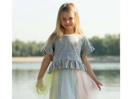 Dievčenské letné pruhované tričko, 128 / 134 / 146